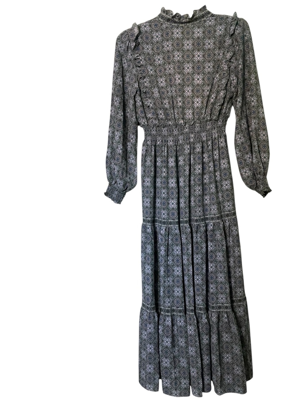 Max Studios vintage inspired romance blouson-sleeve maxi dress. Size large GUC - Picture 5 of 8